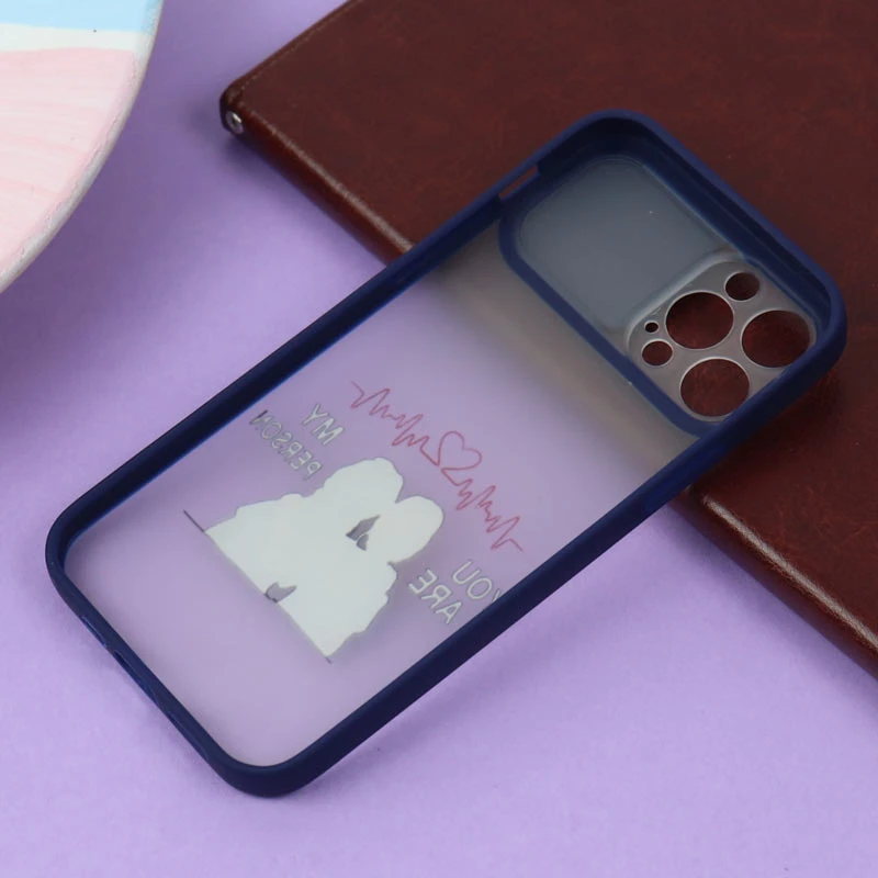 قاب آیفون iPhone 12 Pro طرح دار سرمه ای محافظ لنزدار کشویی