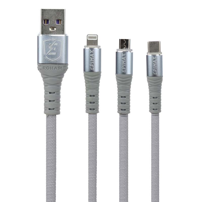 کابل 3 سر فست شارژ Epimax EC-24 5A 1.2m