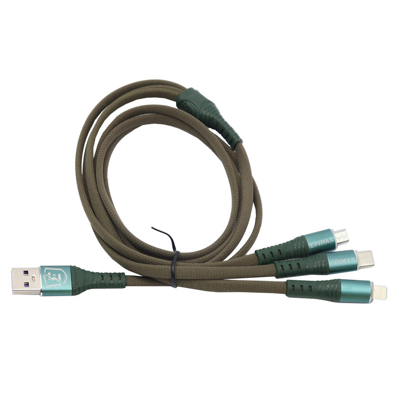 کابل 3 سر فست شارژ Epimax EC-24 5A 1.2m