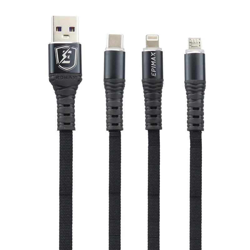 کابل 3 سر فست شارژ Epimax EC-24 5A 1.2m