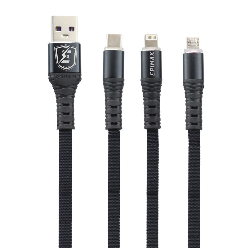 کابل 3 سر فست شارژ Epimax EC-24 5A 1.2m