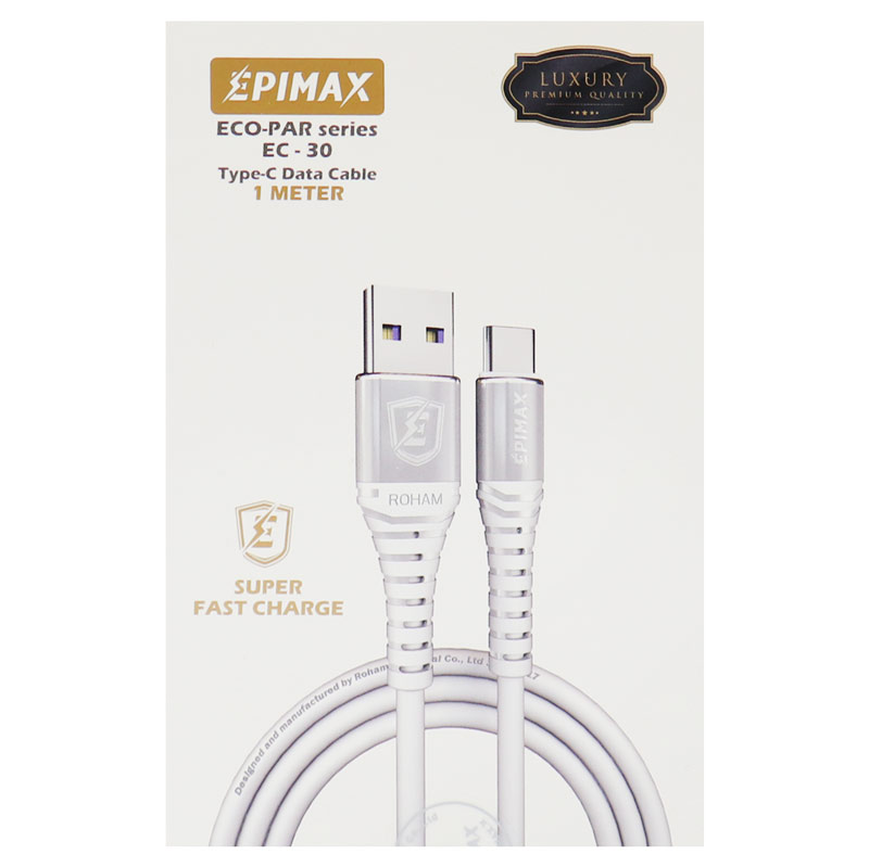 کابل تایپ سی فست شارژ Epimax EC-30 5A 1m