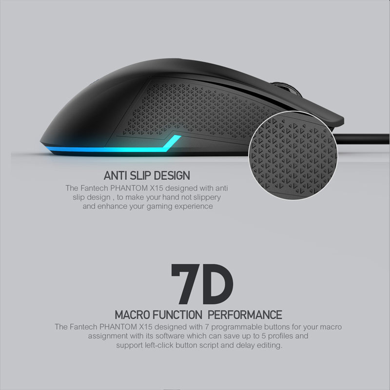 موس گیمینگ فنتک Fantech X15 Phantom Macro RGB