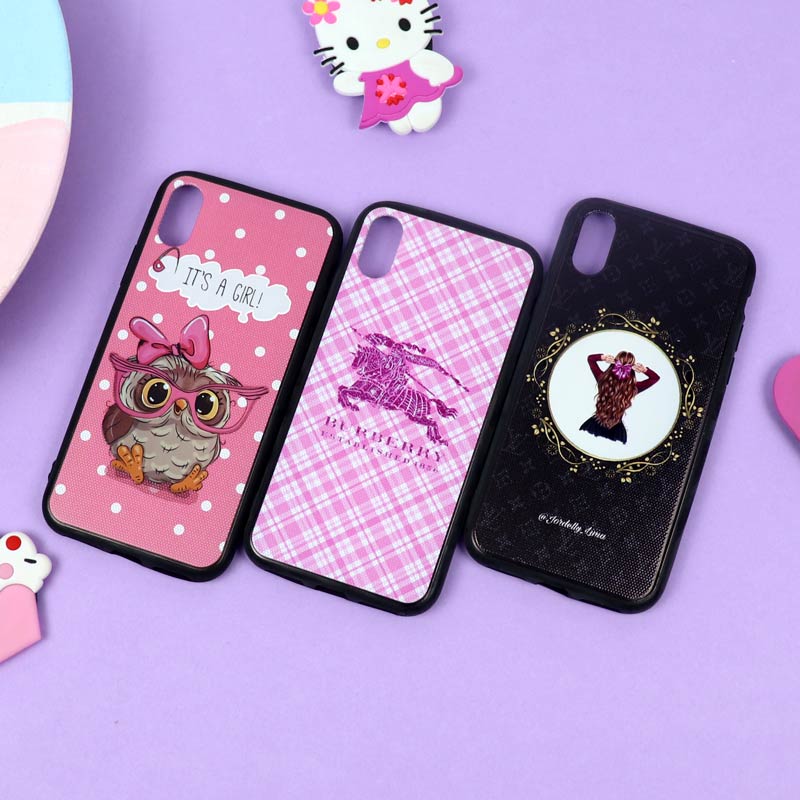 قاب فانتزی برجسته دخترانه آیفون iPhone X/XS سری 3