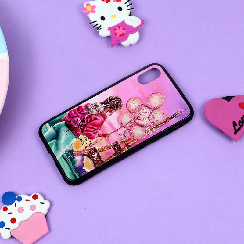 قاب فانتزی برجسته دخترانه آیفون iPhone X/XS سری 3