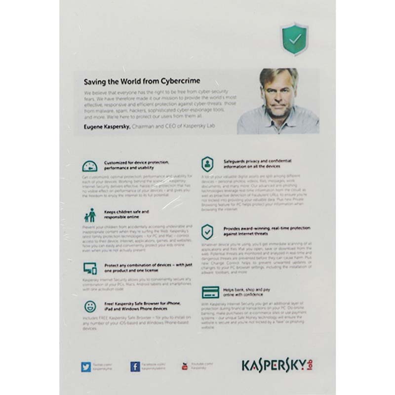 آنتی ویروس اورجینال Kaspersky Anti-Virus 2020 Edition 2 User