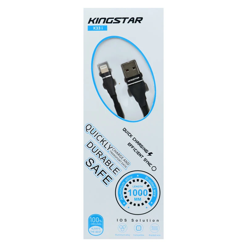 کابل آیفونی فست شارژ Kingstar K33i 2.4A 1m