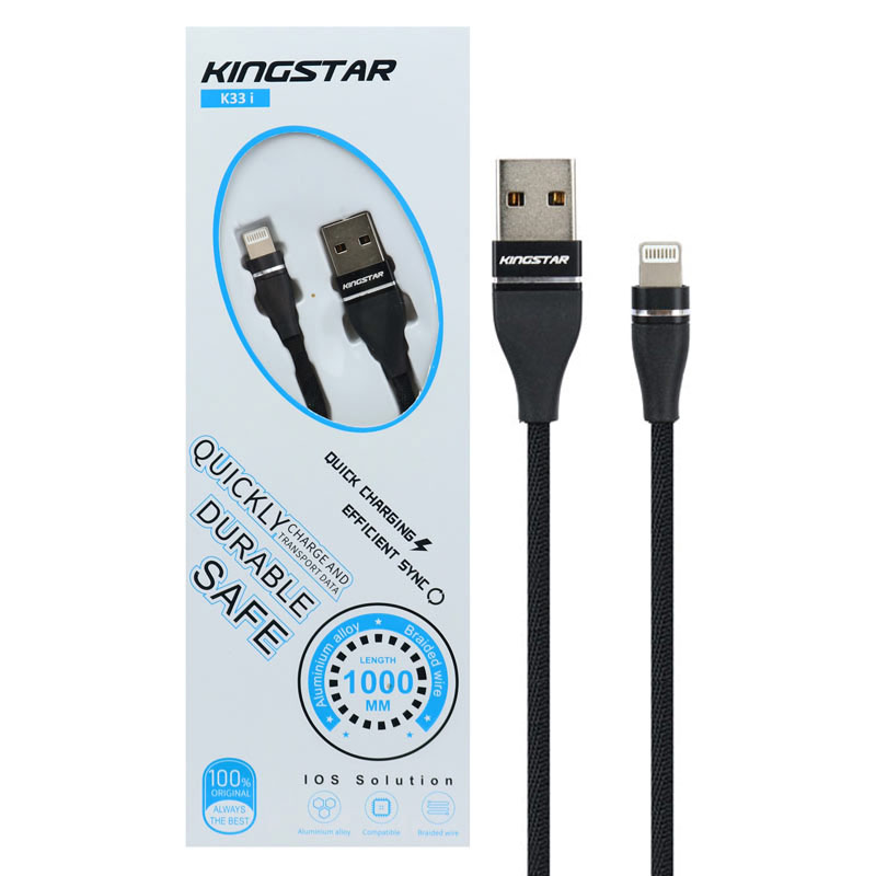 کابل آیفونی فست شارژ Kingstar K33i 2.4A 1m