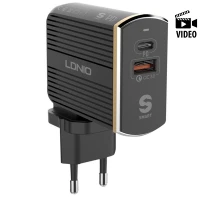 شارژر دیواری فست شارژ دو پورت الدینیو مدل A2502C با توان ۳۶ وات