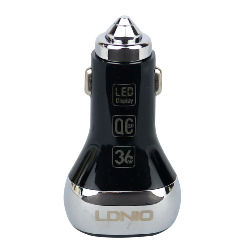 شارژر فندکی فست شارژ LDNIO C2 3A PD QC3 + کابل میکرو یو اس بی