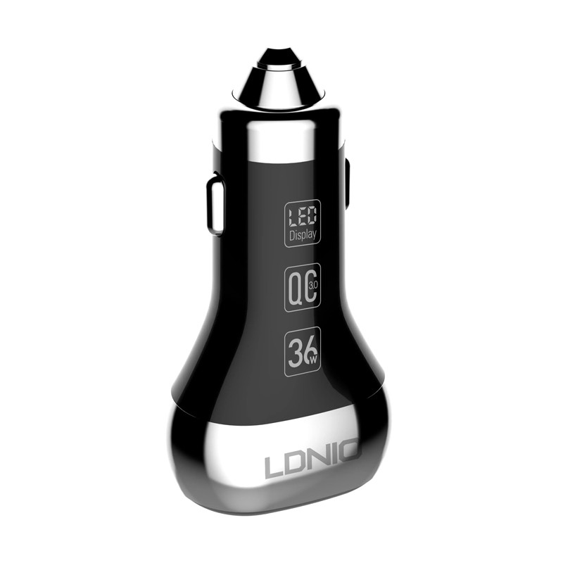 شارژر فندکی فست شارژ LDNIO C2 3A PD QC3 + کابل میکرو یو اس بی