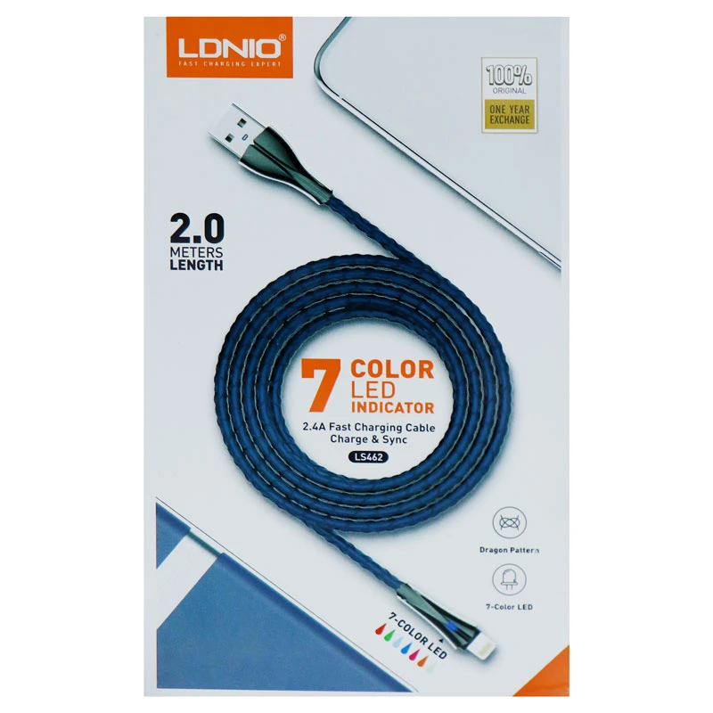 کابل میکرو یو اس بی فست شارژ LDNIO LS462 2.4A 2m