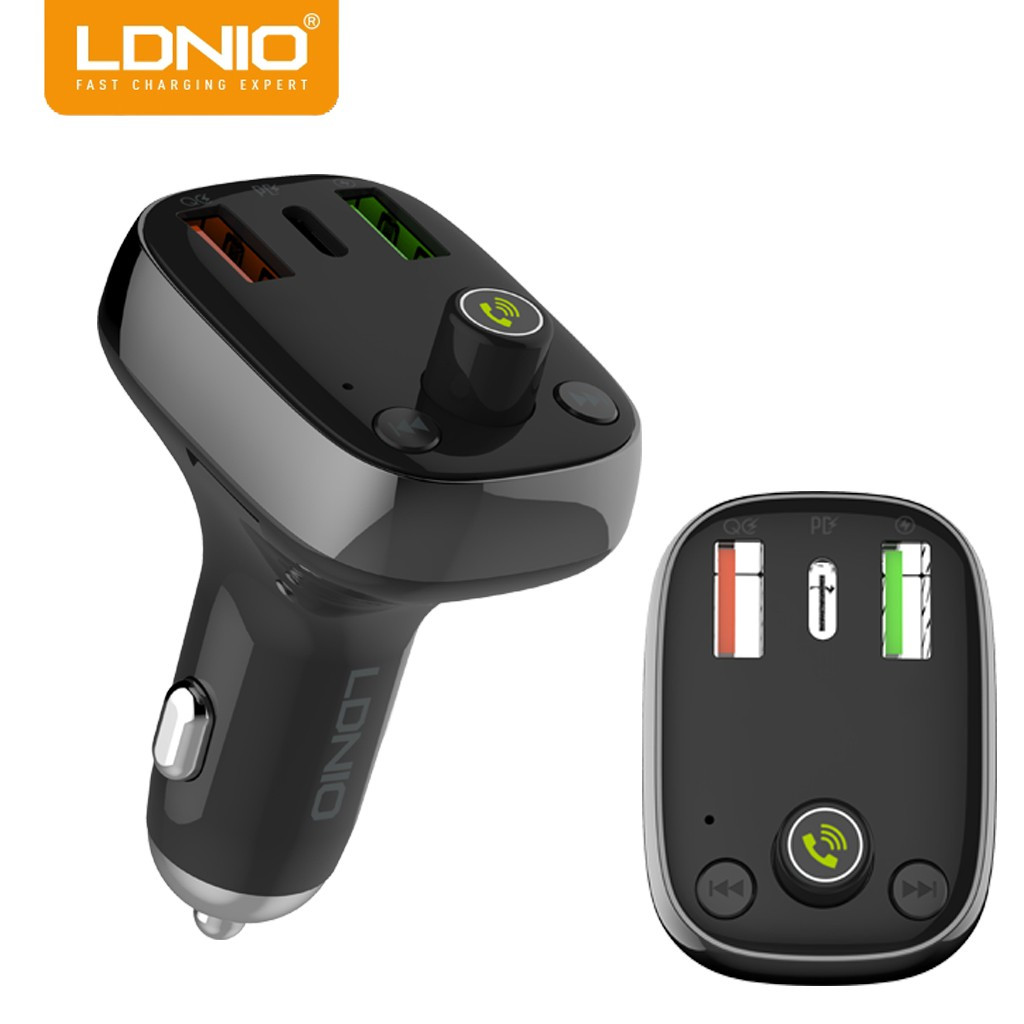 شارژر فندکی + FM Player بلوتوثی LDNIO C704Q PD QC4