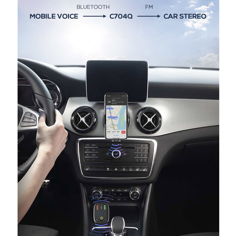شارژر فندکی + FM Player بلوتوثی LDNIO C704Q PD QC4