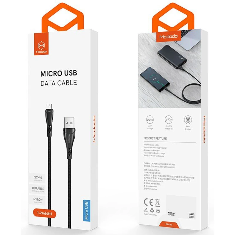 کابل میکرو یو اس بی فست شارژ Mcdodo CA-7451 QC4 2.4A 1.2m