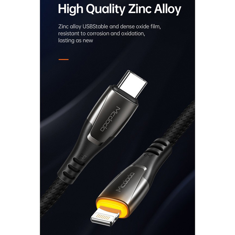 کابل تبدیل فست شارژ Mcdodo CA-7651 Type-C To Lightning PD 36W 1.8m