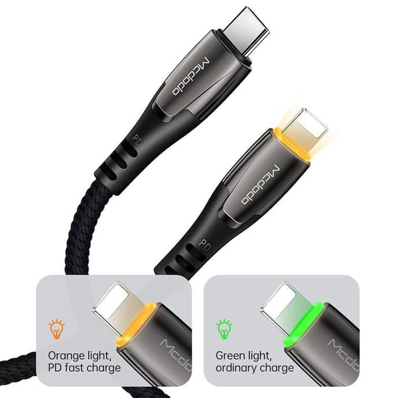 کابل تبدیل فست شارژ Mcdodo CA-7651 Type-C To Lightning PD 36W 1.8m