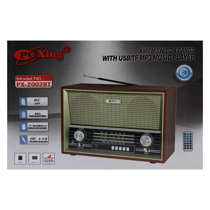 رادیو اسپیکر بلوتوثی رم و فلش خور PUXING PX-2002BT + ریموت کنترل