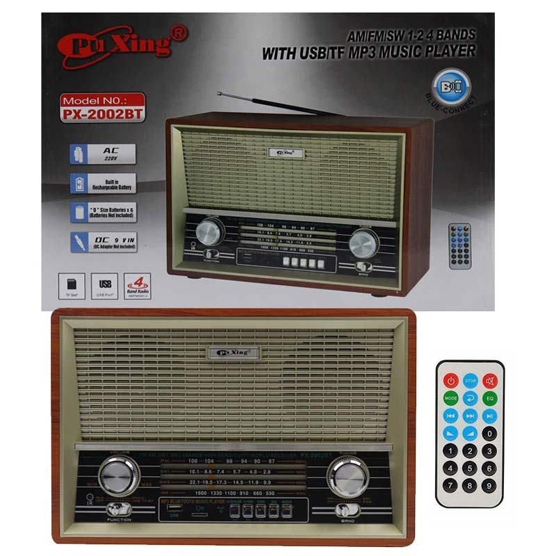 رادیو اسپیکر بلوتوثی رم و فلش خور PUXING PX-2002BT + ریموت کنترل