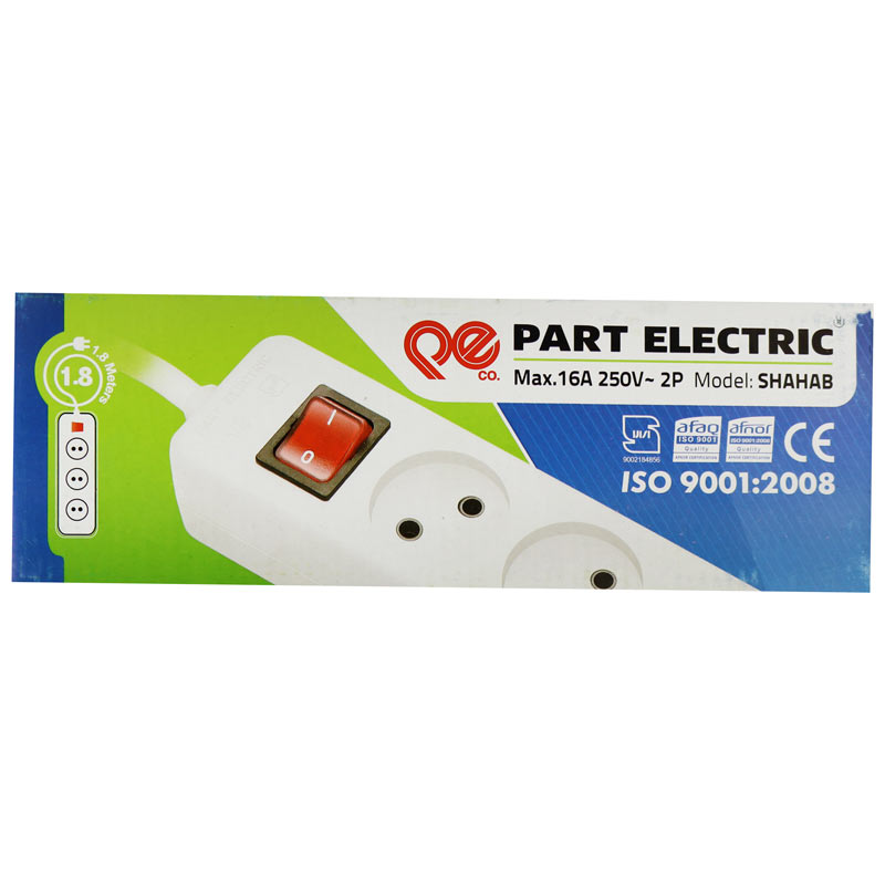 چند راهی 3 خانه شهاب پارت الکتریک با کابل 1٫8 متر مدل PE861