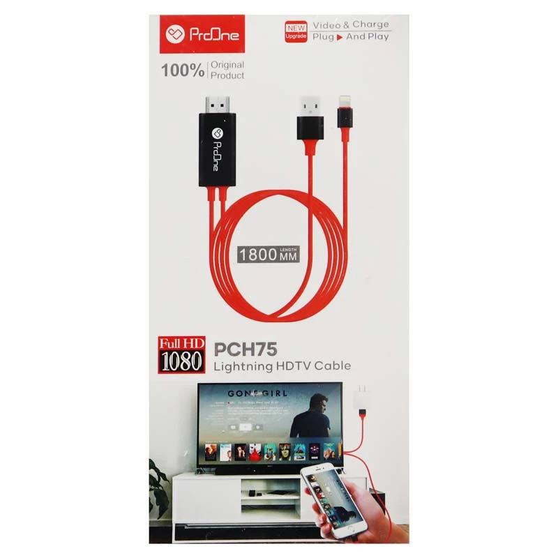 کابل تبدیل Lightning به HDMI پرووان PCH75 طول 1.8 متر