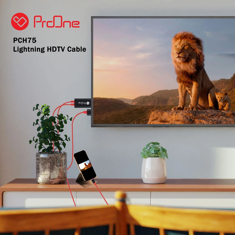 کابل تبدیل Lightning به HDMI پرووان PCH75 طول 1.8 متر