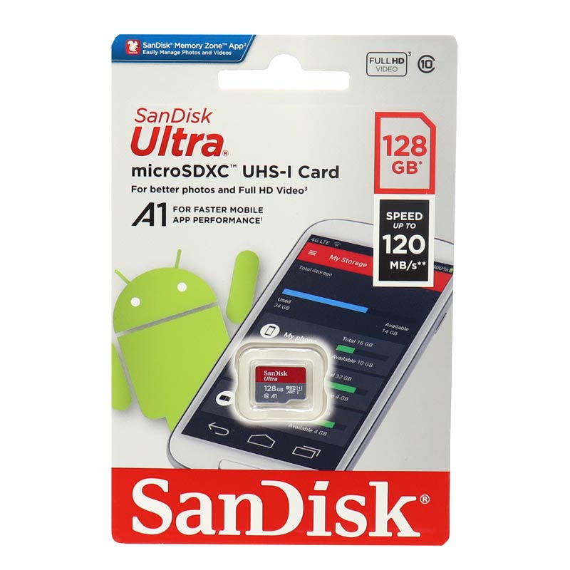 رم میکرو 128 گیگ سن دیسک SanDisk Ultra U1 A1 C10 120MB/s
