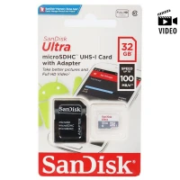 رم میکرو 32 گیگ سن دیسک Sandisk Ultra C10 U1 100MB/s + خشاب