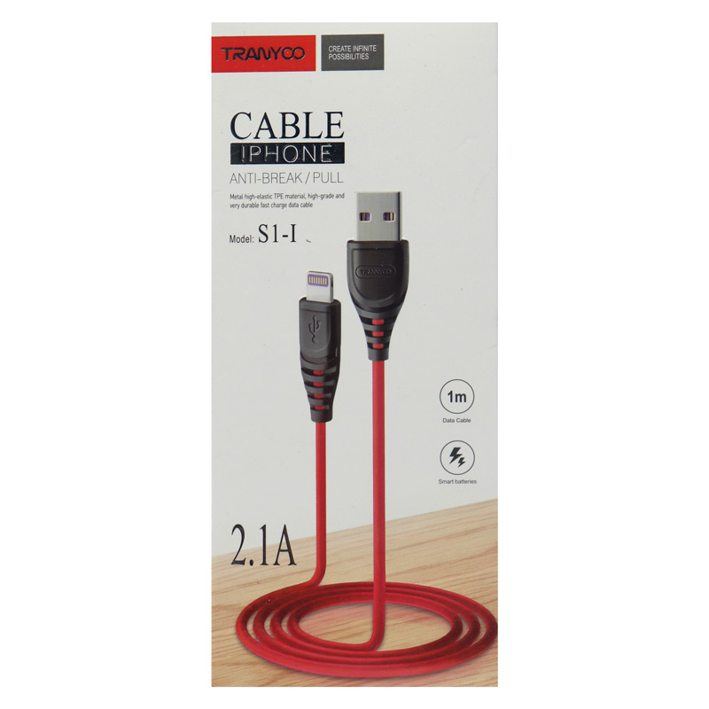کابل آیفونی Tranyoo S1-I 2.1A 1m