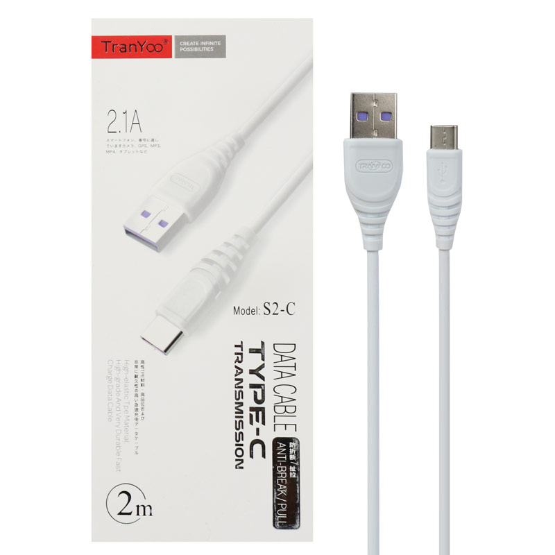 کابل Tranyoo S2-C 2.1A Type-C 2m