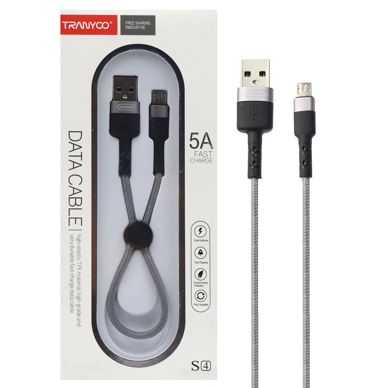 کابل کوتاه میکرو یو اس بی فست شارژ Tranyoo S4 5A 30cm