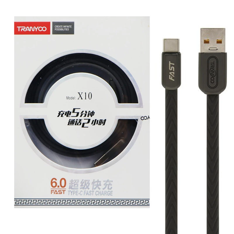 کابل فست شارژ Tranyoo X10 6A Type-C 1m