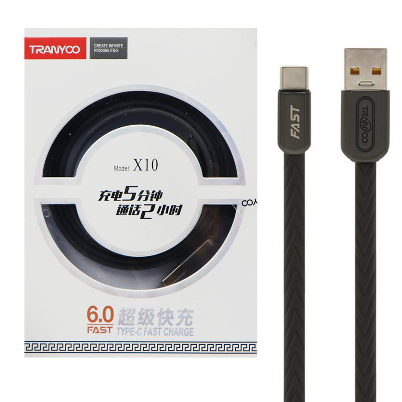 کابل فست شارژ Tranyoo X10 6A Type-C 1m
