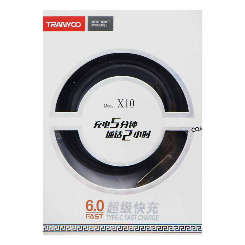 کابل فست شارژ Tranyoo X10 6A Type-C 1m