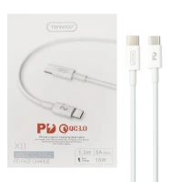 کابل تبدیل فست شارژ Tranyoo X11 3A QC3 PD Type-C TO Type-C 1.2m