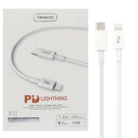 کابل تبدیل فست شارژ Tranyoo X11 QC3 PD 3A Type-C to Lightning 1.2m
