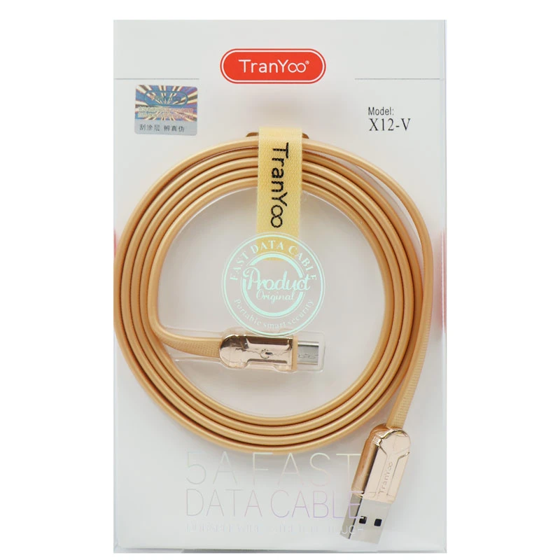 کابل میکرو یو اس بی فست شارژ Tranyoo X12-V 5A 1.2m