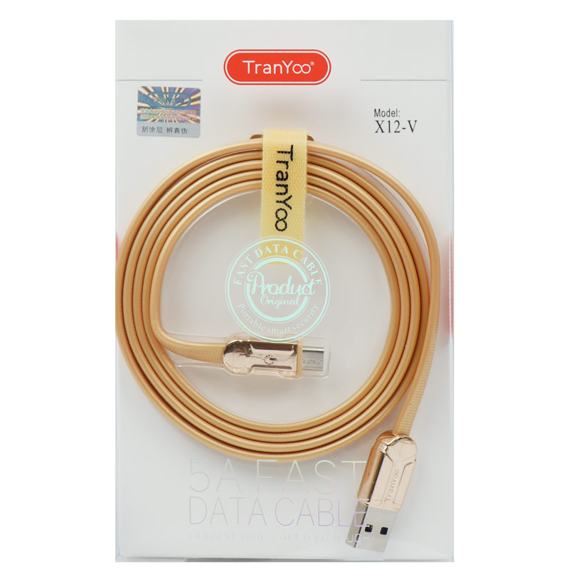 کابل میکرو یو اس بی فست شارژ Tranyoo X12-V 5A 1.2m