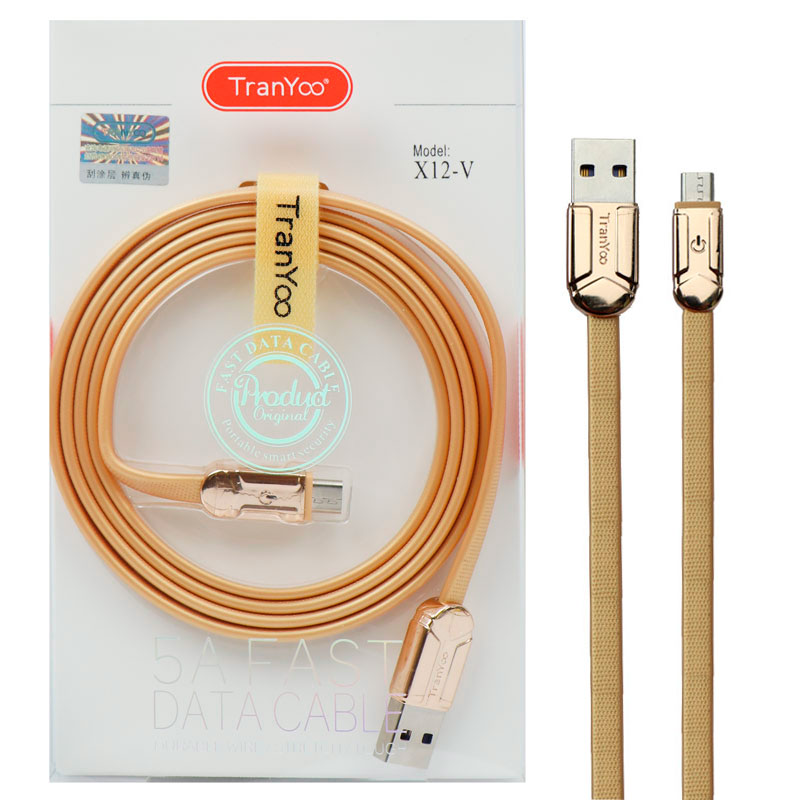 کابل میکرو یو اس بی فست شارژ Tranyoo X12-V 5A 1.2m