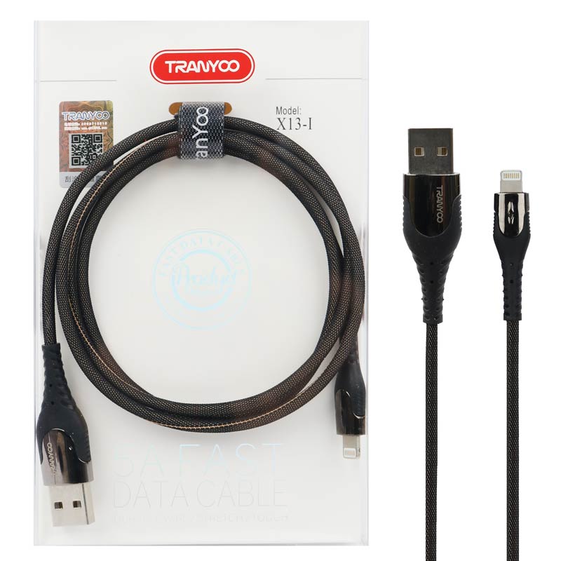 کابل آیفونی فست شارژ Tranyoo X13-I 5A 1m
