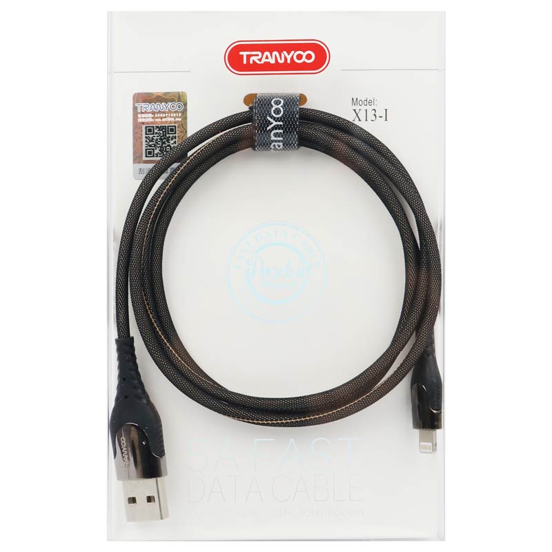 کابل آیفونی فست شارژ Tranyoo X13-I 5A 1m