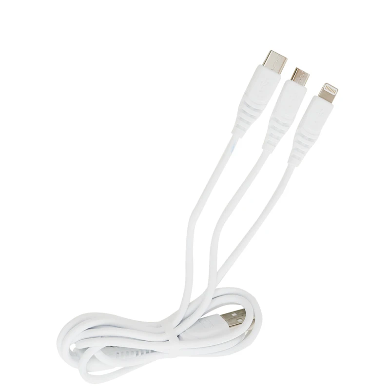 کابل 3 سر فست شارژ Tranyoo XS1 2.1A 1.2m
