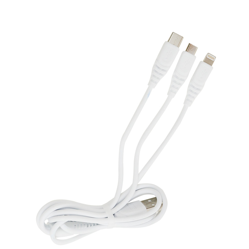 کابل 3 سر فست شارژ Tranyoo XS1 2.1A 1.2m