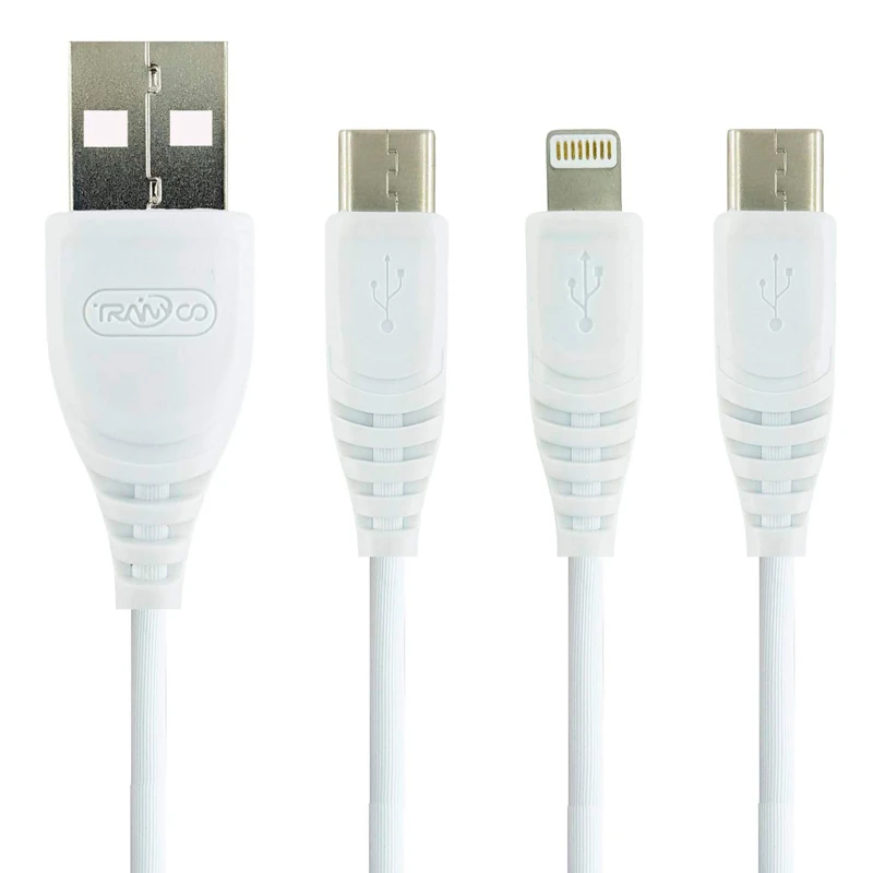 کابل 3 سر فست شارژ Tranyoo XS1 2.1A 1.2m