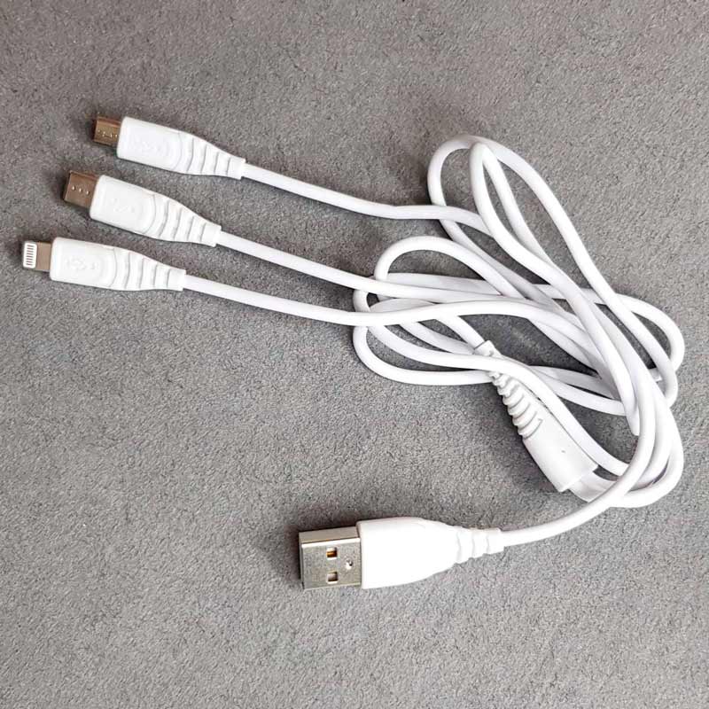کابل 3 سر فست شارژ Tranyoo XS1 2.1A 1.2m