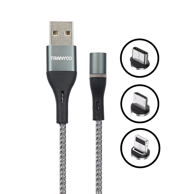 کابل 3 سر مگنتی فست شارژ Tranyoo XS4 2.4A 1m