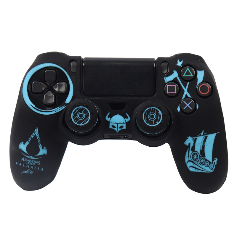 روکش دسته بازی PS4 + آنالوگ طرح VALHALLA مشکی آبی