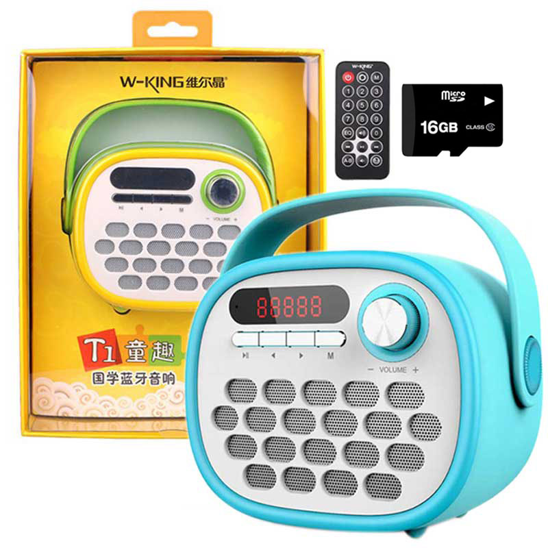 اسپیکر بلوتوث فانتزی و رم خور W-KING T1 + رم میکرو 16 گیگ
