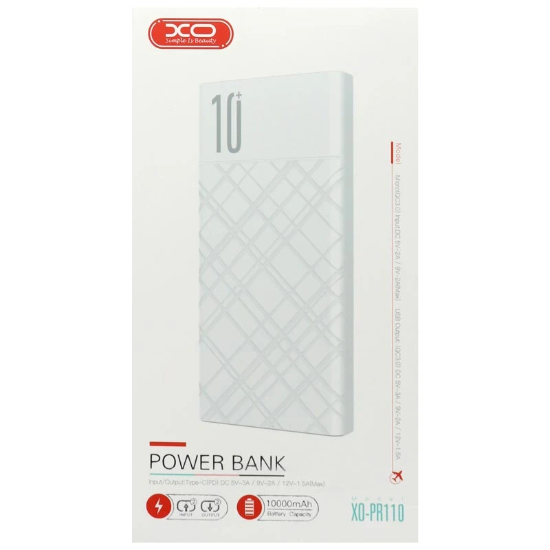پاور بانک فست شارژ ۱۰۰۰۰ ایکس او XO PR110 18W PD QC3