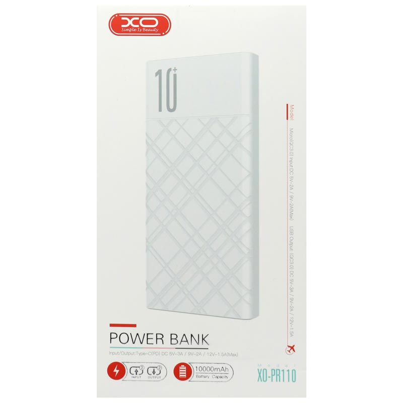 پاور بانک فست شارژ ۱۰۰۰۰ ایکس او XO PR110 18W PD QC3